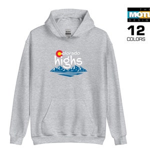 Colorado Highs with Mountain Graphic for Unisex Heavy Blend Hooded Sweatshirt