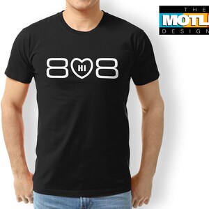 Hawaii&#39;s original area code &quot;808&quot;, Unisex Jersey Short Sleeve Tee. Wear your state pride and show off your states unique area code.