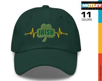 Saint-Patrick, trèfle irlandais avec casquette de baseball Brain Wave. Chapeau de papa