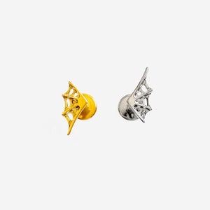 16G Titanium Small Spider Web Stud, Sword Cartilage Flat Back Labret, Internally Threaded conch earring, Cartilage, Helix stud, Tragus stud