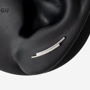 16G Titanium Curve Double Line Studs, Nose stud, Internally Threaded conch earring, Cartilage piercing, Helix earring, Tragus, Piercing