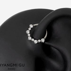 16G Titanium Silver Nose Septum ring, Daith Clicker hoop, Round Nose ring, Silver ring, Conch clicker, Helix hoop, Cartilage Hoop, Piercings