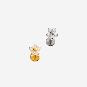 16G Titanium Small Flower Cartilage Piercing, Nose stud, Internally Threaded conch earring, Cartilage piercing, Helix earring, Tragus stud