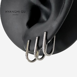 16G 8mm Titanium Septum Oval Round Clicker, Nose ring, Silver ring, Gold Conch clicker, Helix earring, Cartilage Hoop, Septum piercings
