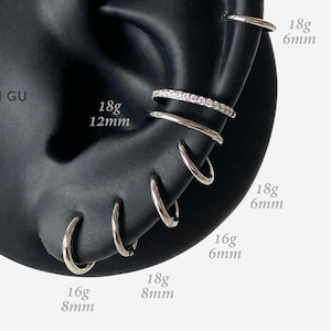 18G/16G Plain Silver Clicker hoop, Nose ring, Silver clicker ring, Conch clicker, Helix hoop earring, Cartilage Hinged Hoop, Nose clicker