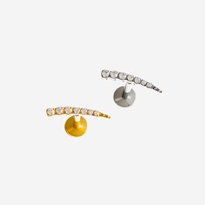 16G Titanium Sharp spike line  Studs, Nose stud, Internally Threaded conch earring, Cartilage piercing, Helix earring, Tragus, Piercing