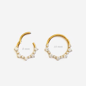 16G Titanium Gold Nose Septum ring, Daith Clicker hoop, Round Nose ring, Gold ring, Conch clicker, Helix hoop, Cartilage Hoop, Piercings