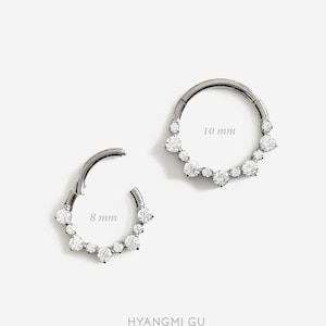 16G Titanium Silver Nose Septum ring, Daith Clicker hoop, Round Nose ring, Silver ring, Conch clicker, Helix hoop, Cartilage Hoop, Piercings