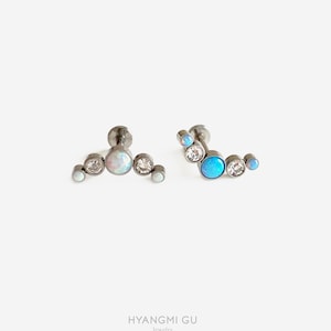 16G Long Round Bead Internally Threaded Cartilage Flat Back Labret, Conch earring, Tiny stud, Flat back stud, Helix, Tragus, Minimalist