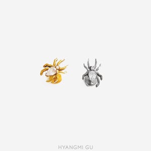 16G Titanium Spider Stud Sword Cartilage Flat Back Labret, Internally Threaded conch earring, Cartilage flat back, Helix stud, Tragus - 02 2