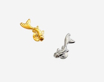 16G Titanium Wave Fish Flat Back Studs, Neuspiercing, Oorbel met interne schroefdraad, Kraakbeenpiercing, Helixpiercing, Traguspiercing, Bodypiercing - 02 2