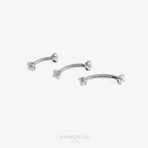 Sourcils en titane 16G, clou de 3 mm fileté à l'intérieur, argent basique, boucle d'oreille conque blanche, cartilage, clou Helix Tragus, piercing Rook - 01 3
