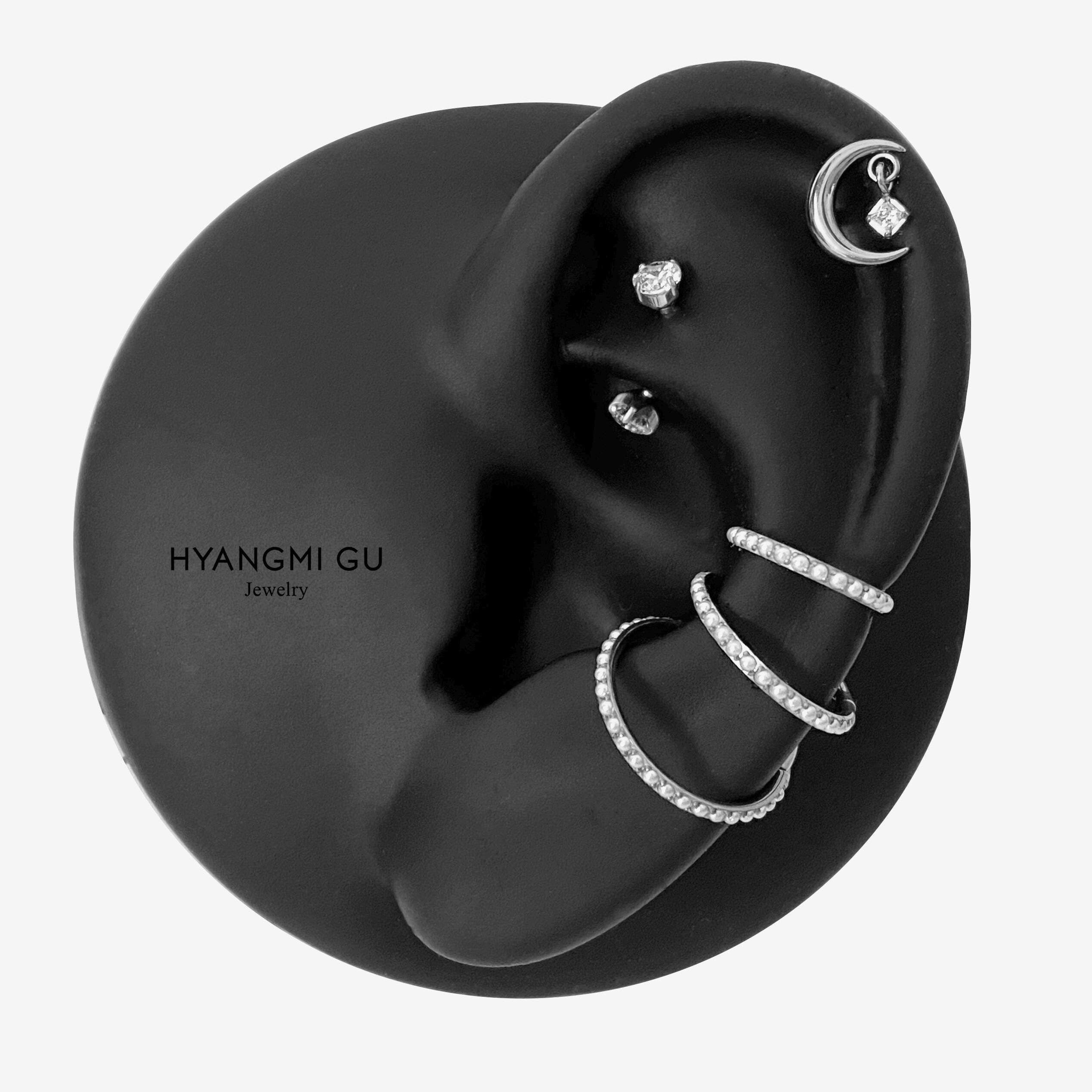 Aro de titanio con perla y plata de ley de 16 g y 6-12 mm, aro para la nariz, aro con clicker, aro con hélice de caracola, aro con bisagra para cartílago, clicker para la nariz