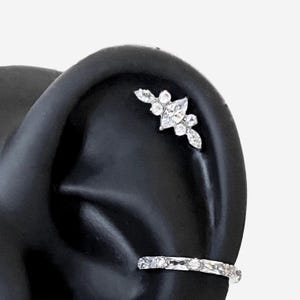 16G titankristallkronblommabroskpiercing, unikt helixörhänge, edgy insektssmycken, titanöring, iögonfallande piercing - 05 2