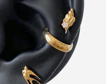 16G 8mm-12mm Titanium Gold Chunky Clicker, Conch Hoop, Septum Ring, Wide Hinged Hoop, Helix Cartilage Earring, Daith piercing - 01 4
