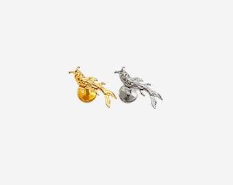 16G Titanium Koi Vis Platte Achterkant Oorbellen, Neuspiercing, Oorbel met Interne Schroefdraad, Kraakbeenpiercing, Helixpiercing, Traguspiercing, Piercing - 01 3