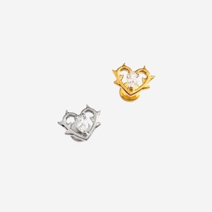 16G Titan Dornen Herz Spike Bolzen, Nasenstecker, Muschelohrring mit Innengewinde, Knorpel Ohrstecker, Helix Ohrstecker, Piercings - 03 2