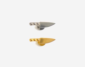 16G Titanium Butcher Knife Stud, Sword Cartilage Flat Back Labret, Internally Threaded conch earring, Cartilage, Helix stud, Tragus - 01 1