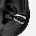 16G 8mm-12mm Titanium Cross Line Silver Clicker, Nose Silver ring, Conch clicker, Helix earring, Cartilage Hoop, double piercings - 05 1 product logo