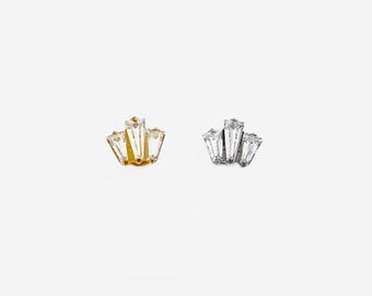 16G Titanium Antique Internally Threaded Flat Back stud, Gold Conch earring, Cartilage flat back, Helix stud, Tragus stud, Minimalist - 01 1