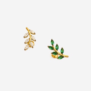 16G Titan Blatt Gold Innengewinde flache Rückseite Ohrstecker, Muschel Ohrring, Knorpel flache Rückseite, Helix Ohrstecker, Tragus Ohrstecker, Minimalist - 03 1