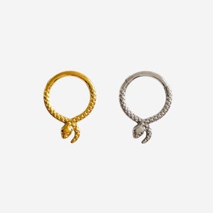 16G 8mm Titanium Snake Nose Septum ring, Daith Clicker hoop, Round ring, Gold ring, Conch clicker, Helix hoop, Cartilage, Piercings - 05 2