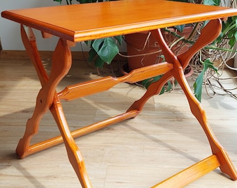 Vintage Folding Side Table/Retro Folding Table/Mid-Century Modern Folding Side Table/MCM Home/Massive Folding Side Table/Oak Side Table/70's