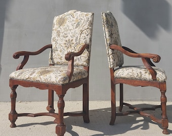 Vintage High Back Armchair / Vintage Dining Chair / Chippendale Style Armchair / Carefully Restored / 70&#39;s