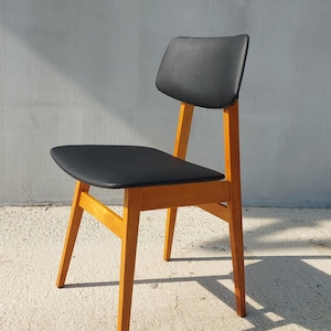 Mid Century Dining Chair, Scandinavian Design,  Leather Dining Chair, Designer Chair, Stol Kamnik, 1970&#39;s