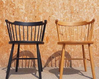 Silla de comedor vintage de madera maciza / Estilo escandinavo / Diseño rústico / Silla de comedor MCM / Hogar MCM / Hecho en la ex Yugoslavia /1970