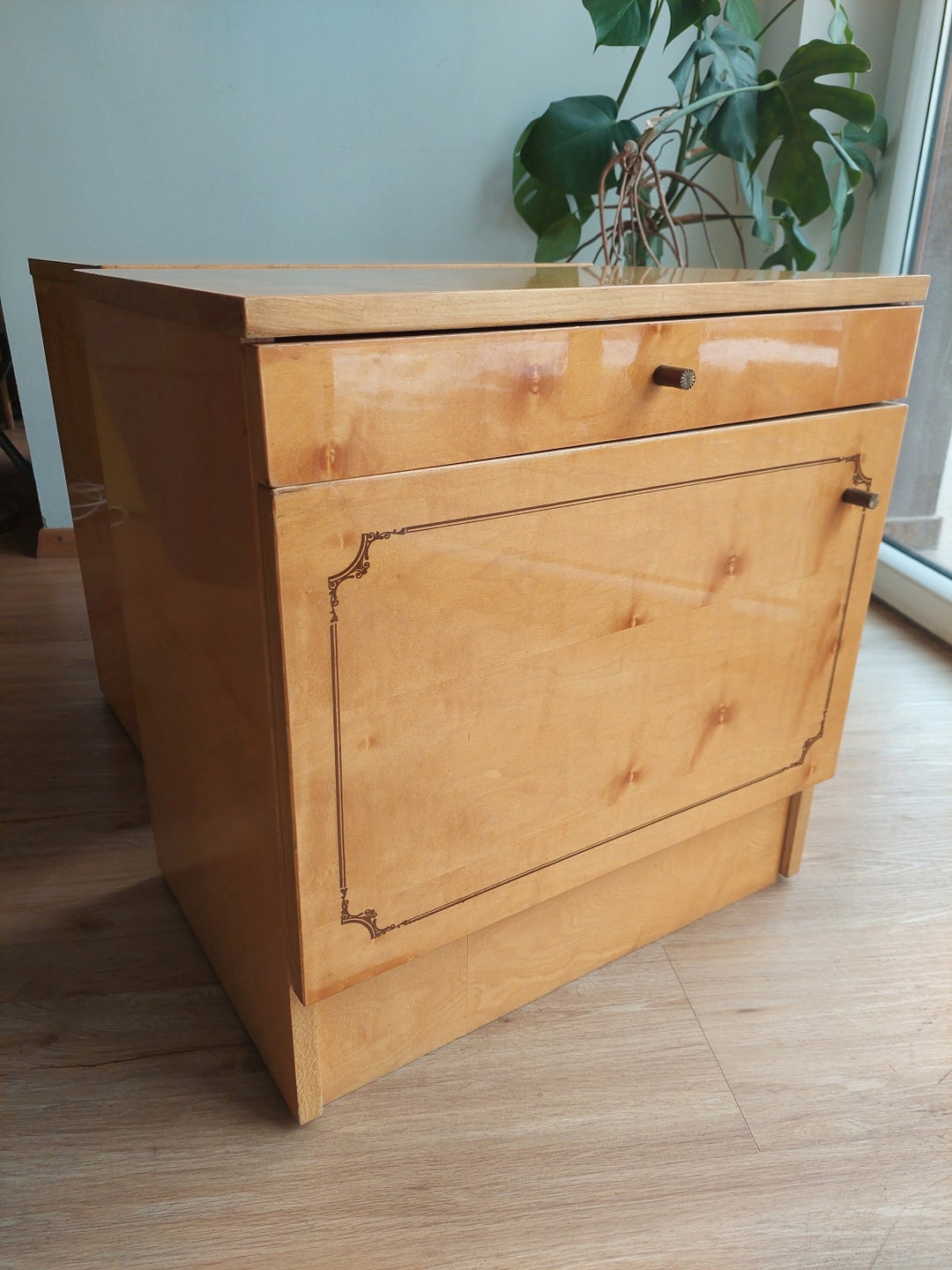 1 of 2 Retro Modern Nightstands/retro Polished Nightstand/mcm Console