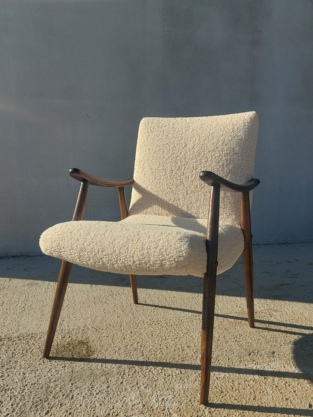 Retro Boucle Armchair / Mid Century Armchair / Retro Lounge Chair / Vintage Boucle Armchair ...