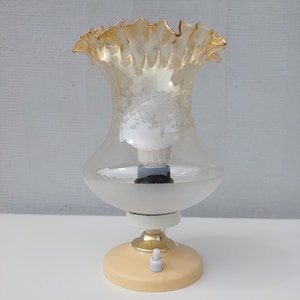 Vintage Table Lamp /Vintage Elegant Bedside Lamp / Mid Century Modern Table Lamp / Special Glass Table Lamp /  1970s