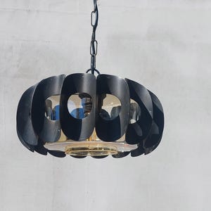 Vintage Brutalist Chandelier / Vintage Pendant Lamp / Space Age Pendant Lamp  / MCM Pendant Lamp / Atomic Light / 70&#39;s