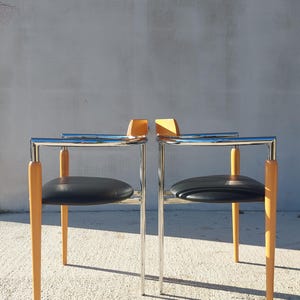 Vintage Italian Dining Chairs / PAIR / MCM Italian Designer Chairs / Effezeta / Modernist Dining Chairs /MCM Dining Chairs/ Italy / 80&#39;s