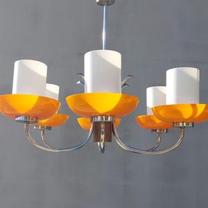 Vintage 6 Arm Chandelier/Vintage Chandelier /Sputnik Chandelier / Mid Century Glass Chandelier /Retro Chandelier /Space Age/Yugoslavia /70&#39;s