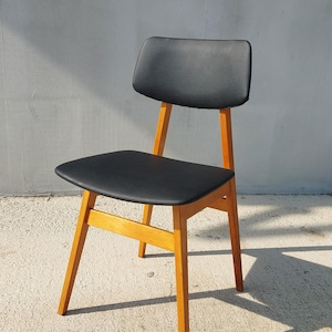 Mid Century Dining Chair, Scandinavian Design,  Leather Dining Chair, Designer Chair, Stol Kamnik, 1970&#39;s