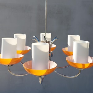 Vintage 6 Arm Chandelier/Vintage Chandelier /Sputnik Chandelier / Mid Century Glass Chandelier /Retro Chandelier /Space Age/Yugoslavia /70&#39;s