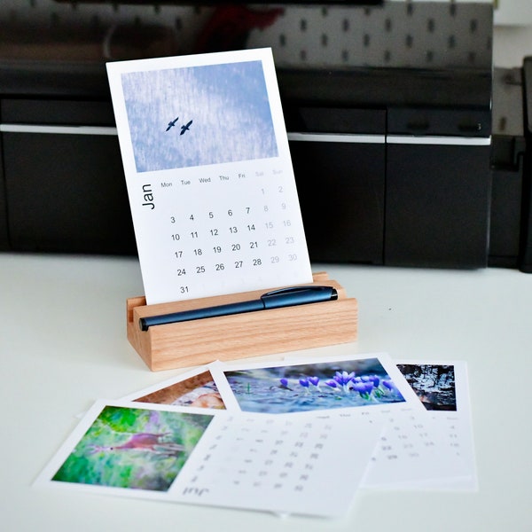 Handmade wood desk calendar
