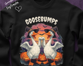 Funny Goosebumps Clipart: Spooky Goose Halloween PNG (300dpi)