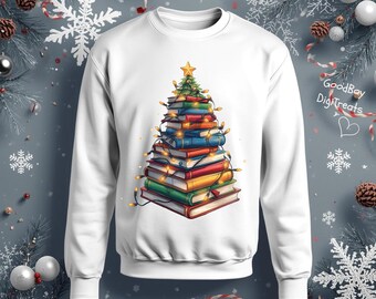 Book Lovers Christmas PNG: All Booked For Christmas Clipart (300dpi)