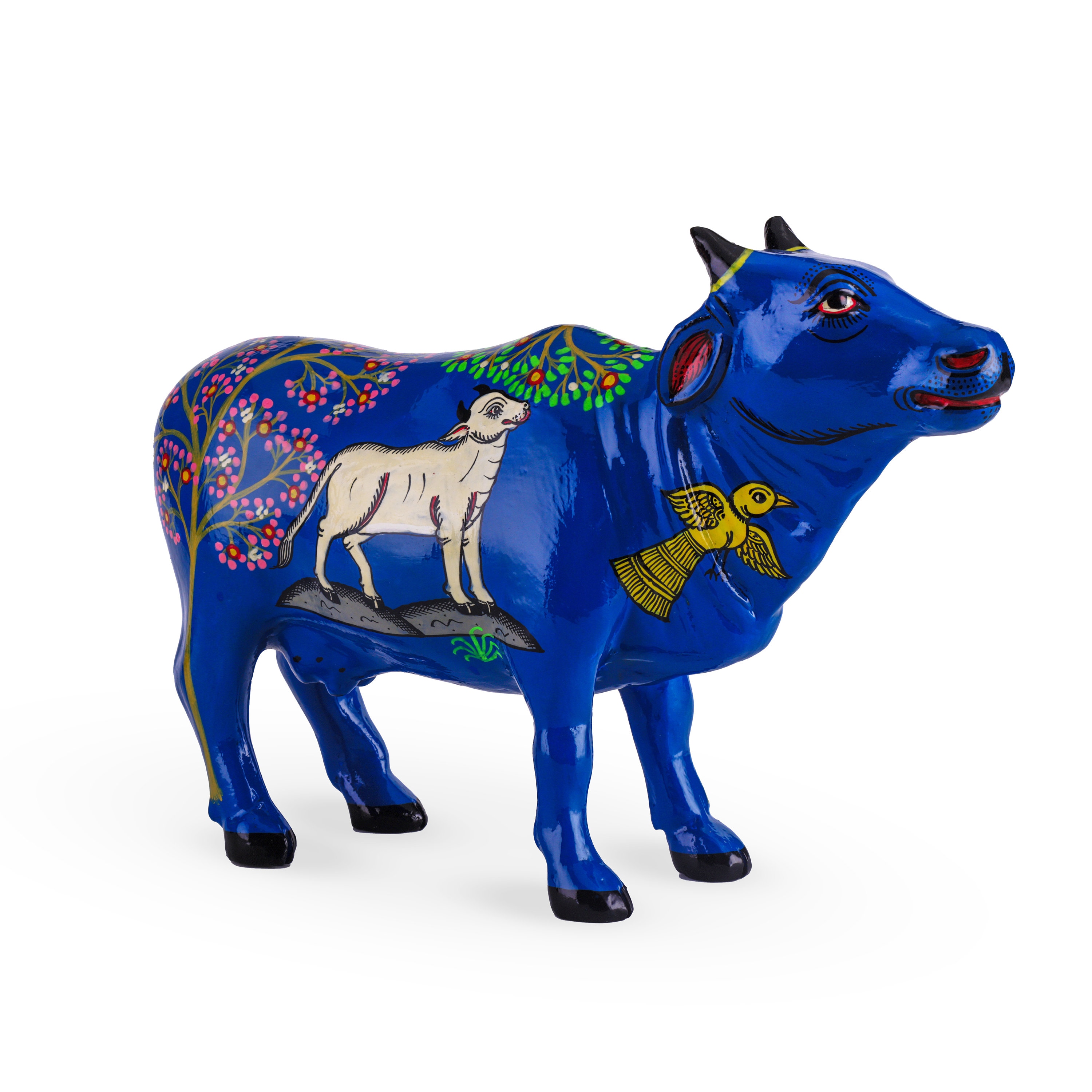 Limited Fibreglass Cow sculpture, Handpainted by Pattachitra artisans, Ideal gift, stand alone piece, Handmade in India