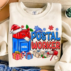 Christmas Postal Worker png sublimation design, Trending png, Postal Worker Design,Merry Christmas png,Happy New Year png,sublimate download