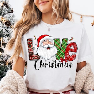 Love Christmas Santa PNG, Santa Christmas Png, Sublimation Design, Digital Download, Sublimation, DTG Printing, Christmas Santa, Xmas Png