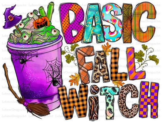 Halloween Png Sublimation Design, Basic Fall Witch Png, Trick or Treat Png, Coffee Clipart, Halloween Png, Spooky Png, Digital Download