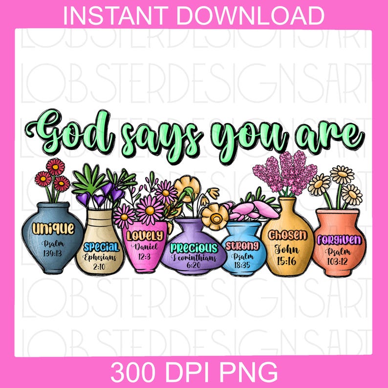 God Says You Are Unique Png Sublimation Design Download, Christian Png ...
