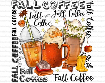 Fall Coffee Drink Png,Autumn Sublimation Designs,Orange Pumpkin Latte png,Coffee Sublimation Png,Fall tshirt,Fall Drink Design,Pumpkin Spice
