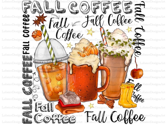 Fall Coffee Drink Png,Autumn Sublimation Designs,Orange Pumpkin Latte png,Coffee Sublimation Png,Fall tshirt,Fall Drink Design,Pumpkin Spice