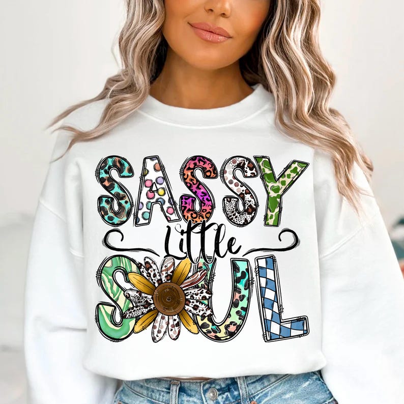 Sassy Little Soul Png, Sunflower Png, Leopard, Western, Western Design, Hand Drawn, Sublimation Design, Digital Download, Sublimation Png image 4