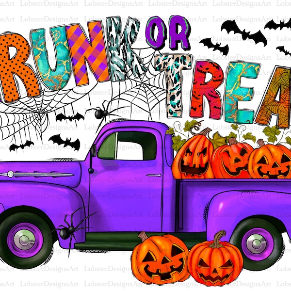 Trunk Or Treat Png, Trick Or Treat Sublimation Png, Truck Png, Happy Halloween Png, Pumpkin, Spooky, Digital Download,Sublimation Design